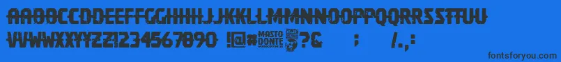 Mastodonte Font – Black Fonts on Blue Background