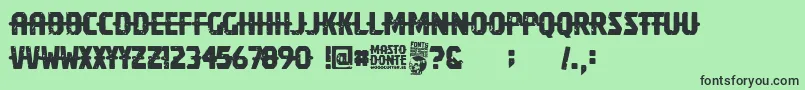 Mastodonte Font – Black Fonts on Green Background