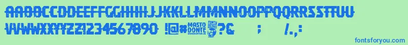 fuente Mastodonte – Fuentes Azules Sobre Fondo Verde