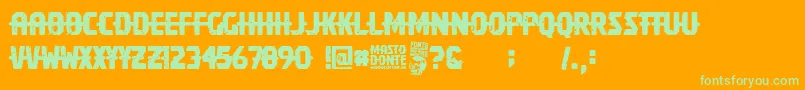 Mastodonte Font – Green Fonts on Orange Background