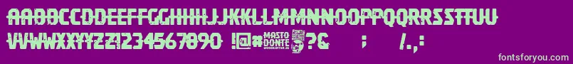 Fonte Mastodonte – fontes verdes em um fundo violeta