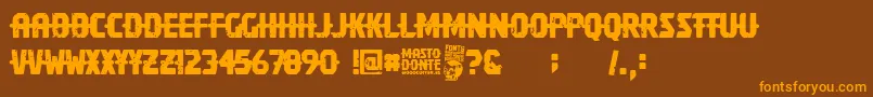 Mastodonte Font – Orange Fonts on Brown Background