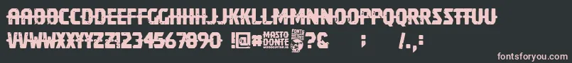 Fonte Mastodonte – fontes rosa em um fundo preto