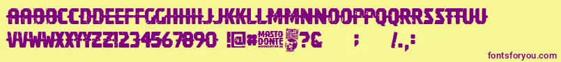 Mastodonte Font – Purple Fonts on Yellow Background