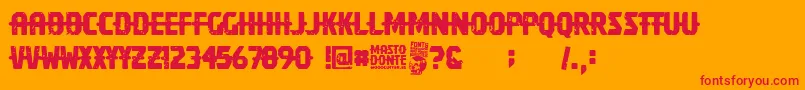 Mastodonte Font – Red Fonts on Orange Background