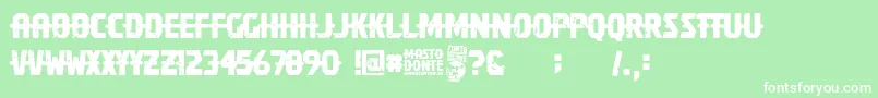 Mastodonte Font – White Fonts on Green Background