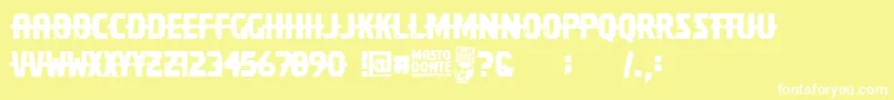 Mastodonte Font – White Fonts on Yellow Background