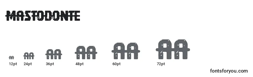 Mastodonte Font Sizes