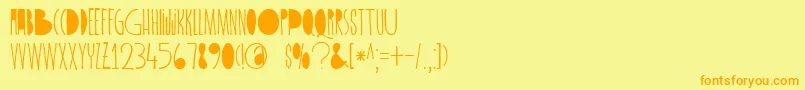 DkSpiderlegsBlackened Font – Orange Fonts on Yellow Background