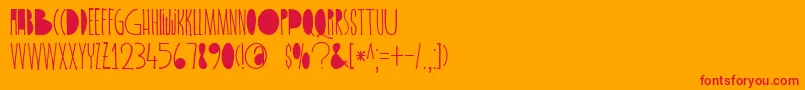 DkSpiderlegsBlackened-Schriftart – Rote Schriften auf orangefarbenem Hintergrund
