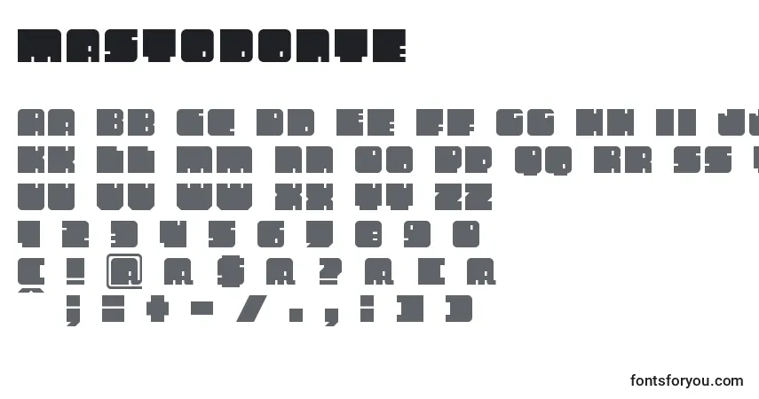 Schriftart Mastodonte (133790) – Alphabet, Zahlen, spezielle Symbole