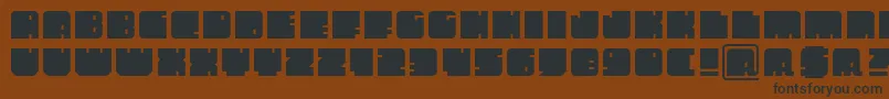 mastodonte-Schriftart – Schwarze Schriften auf braunem Hintergrund