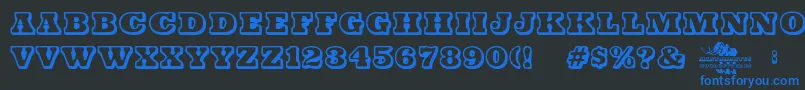 Mastodontus Font – Blue Fonts on Black Background