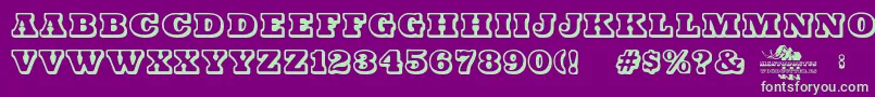 Mastodontus Font – Green Fonts on Purple Background