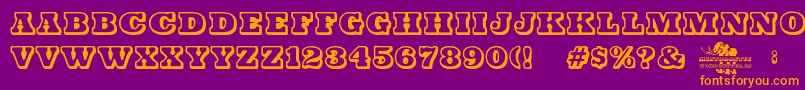 Mastodontus Font – Orange Fonts on Purple Background