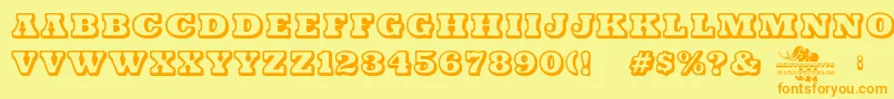 Mastodontus Font – Orange Fonts on Yellow Background