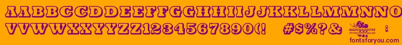 Mastodontus Font – Purple Fonts on Orange Background