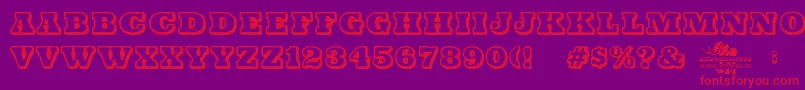 Mastodontus Font – Red Fonts on Purple Background