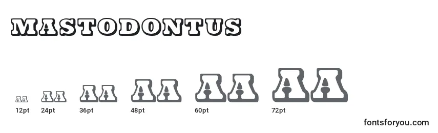 Размеры шрифта Mastodontus