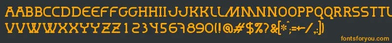 フォントMastum – 黒い背景にオレンジの文字