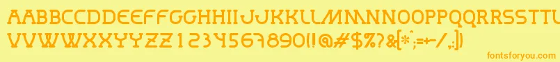 Mastum Font – Orange Fonts on Yellow Background