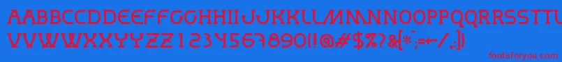 Mastum Font – Red Fonts on Blue Background
