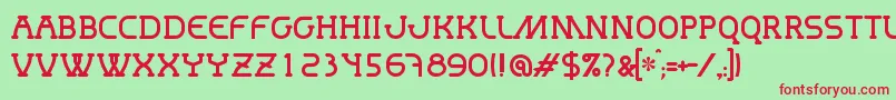 Mastum Font – Red Fonts on Green Background
