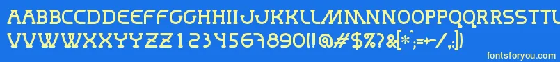 Mastum Font – Yellow Fonts on Blue Background