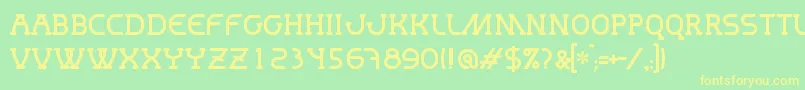 Mastum Font – Yellow Fonts on Green Background