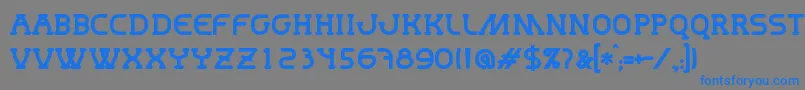 フォントMastumBold – 灰色の背景に青い文字