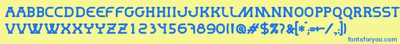 MastumBold Font – Blue Fonts on Yellow Background