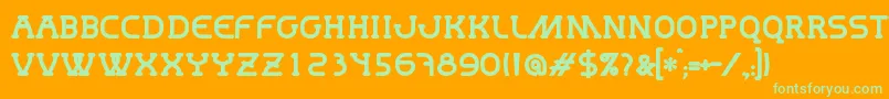 Fonte MastumBold – fontes verdes em um fundo laranja
