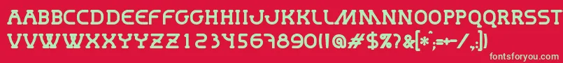 フォントMastumBold – 赤い背景に緑の文字