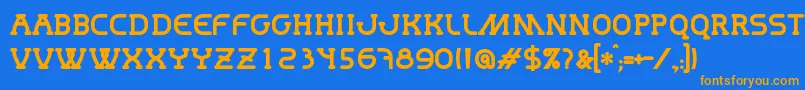 MastumBold Font – Orange Fonts on Blue Background
