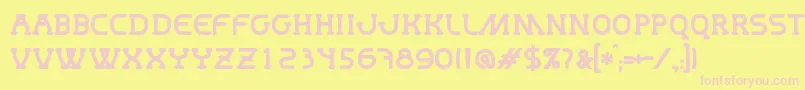 MastumBold-Schriftart – Rosa Schriften auf gelbem Hintergrund