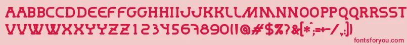 フォントMastumBold – ピンクの背景に赤い文字