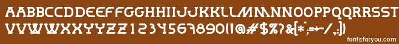 フォントMastumBold – 茶色の背景に白い文字