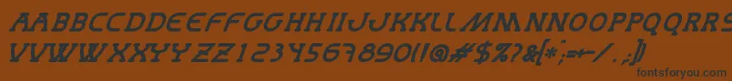 Fonte MastumBoldItalic – fontes pretas em um fundo marrom
