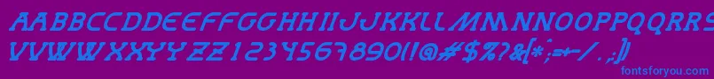 MastumBoldItalic Font – Blue Fonts on Purple Background