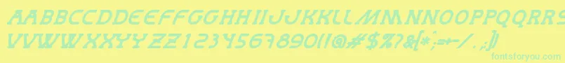 Fonte MastumBoldItalic – fontes verdes em um fundo amarelo