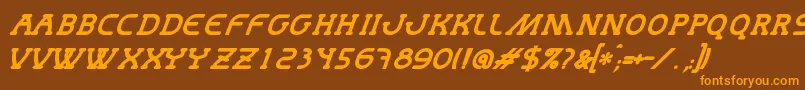 MastumBoldItalic Font – Orange Fonts on Brown Background