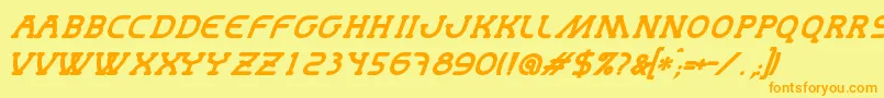 MastumBoldItalic Font – Orange Fonts on Yellow Background