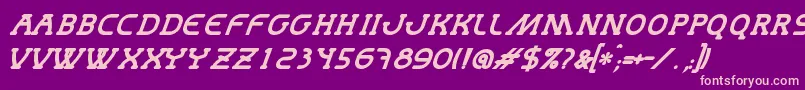 MastumBoldItalic-fontti – vaaleanpunaiset fontit violetilla taustalla