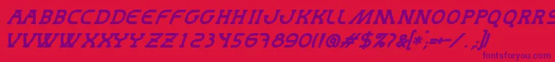 Fonte MastumBoldItalic – fontes roxas em um fundo vermelho