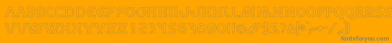 MastumHollow-Schriftart – Graue Schriften auf orangefarbenem Hintergrund