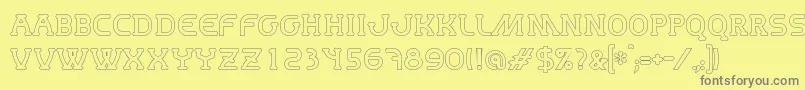 MastumHollow Font – Gray Fonts on Yellow Background