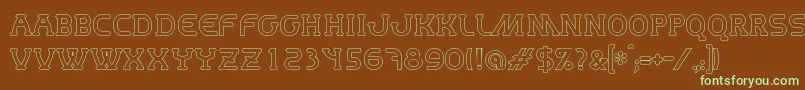 MastumHollow Font – Green Fonts on Brown Background