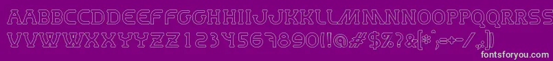 MastumHollow Font – Green Fonts on Purple Background