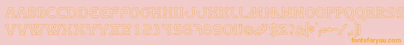 MastumHollow Font – Orange Fonts on Pink Background