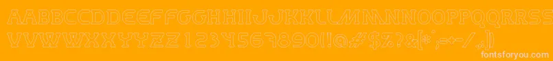 MastumHollow Font – Pink Fonts on Orange Background